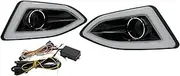 THGNBFR Dual Color Daytime Running Lights Turn Signal Lights Fog Lights Black Car Accessories for Ford for Edge 2015-2016