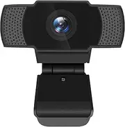 Webcam 1080P Full HD Elinz for Laptop Desktop PC Camera Digital Plug and Play Noise Cancelling Mic Conference Call Zoom Skype YouTube USB 2.0 90 Degree Viewing Angle Auto White Balance Colour 30FPS