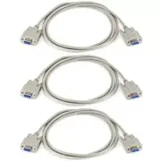 3x 6FT RS 232 DB9 Female to DB9 Female F/F Cable Null Modem DTE DCE PC Data