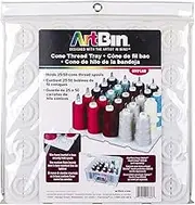 ArtBin 6901AB Cone Thread Tray, Sewing & Embroidery Serger Cone Thread Spool Assortment Organizer, Super Satchel System Accessory, Up to 25 Traditional Spools or Up to 50 Mini Spools, White