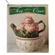 Vintage 3 Piece Ceramic Pink Flower Tea for One Teapot and Cup Set New In Box