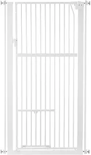 Pet Scene Safety Gate for Pet Dog Cat Security 142cm Extra Tall Retractable Pet Fence Enclosure Guard Kitchen Doorway Stairs Barrier with Walk Through Door