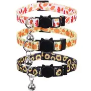 3 Pack/Set Thanksgiving Day Cat Collar Breakaway Bell Fall Autumn for Kitty