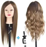 Ersiman Female Cosmetology Mannequin Head with 90% Human Hair 20" Manikin Head f