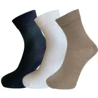 在飛比找momo購物網優惠-【賽凡絲】矽膠護腳跟紳士襪3雙組(商務襪 素色襪 中筒襪)