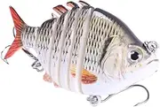 Walleye Fishing Bait, Crank Bait for Fishing, Multi Joints Artificial Fishing Bait with Hooks, Colorful Fishing Tackle, Slow Sinking Baits for All Water Layers