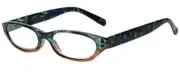 Calabria 4377 Reading Glasses w/Floral Designs & Matching Case in Brown +1.25