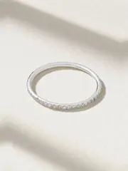 [Ileana Makri] Ileana Makri - Thread 18-karat White Gold Diamond Ring - Silver - 4 1/2 4 1/2 Silver