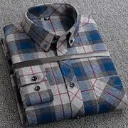 Men's Shirt Casual Shirt Plaid Shirt Button Up Shirt Plaid / Check Outdoor Daily Wear Red Blue Brown Dark Blue Long Sleeve Lapel Fall Winter Clothing Apparel