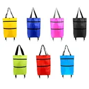 Foldable Trolley Bag Portable Shopping Cart Folding Home Travel Portable Handbag