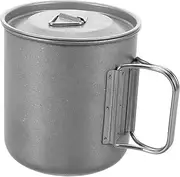 ARTSEWPLY Stainless Steel Camping Cups with Foldable Handle 500ml Camping Coffee Mugs with Lid for Backpacking Hiking Hunting Outdoor Activities Travel and Home Use