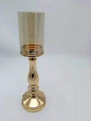 Pillar Gold Candle Holder - set of 2