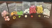 LOT Spring Flower Sunflower FLATBACK RESINS Scrapbooking Bow centers