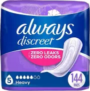 Always Discreet Women's Incontinence Liners - 5 Drop, Heavy - 144 Count