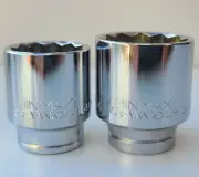 Sockets SAE/Imperial 2pc 1" & 1-3/16", 1/2" Drive, Precision Minimax Tools, New
