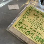 Aida 16 Count Steel Grey Blue Fabric 1 Yard Flax Cloth 14 Ct 12x18” Lot