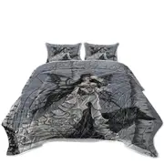 Fantasy Art Winter Fairy and Her Wolf Coverlet