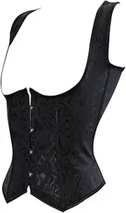 [Hengzhifeng] Underbust Corset Tops for Women Steampunk Embroidered Tight Shaper Bustiers