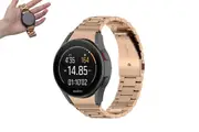 Solid Rugged Stainless Steel Band Compatible With Samsung Galaxy Watch 6 5 4-Rose Gold