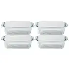 Pyrex 1105394 Basics 1.5 qt 213 Glass Loaf Dishes (4-Pack)