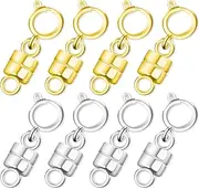 [NILLOS] Magnetic Clasps and Closures, 8 PCS Connector Clasps for Bracelet, Necklace (1.8 cm/0.7 in)