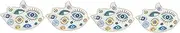 Gatuida 4pcs Wavy Tray Jewelry Holder Ceramic Jewelry Plate Storage Trinket Dish