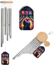 Memorial Wind Chimes Aluminium Tubes Wooden Wind Bell Bowling Balls Printed Wind Noisemakers Outdoor Garden Patio Decor Chimes Wind Catcher