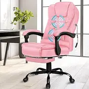 [ALFORDSON] Office Chair Ergonomic Massage Computer Chair Swivel Leather Executive Home Desk Chair with Footrest Recliner Task Gaming Chair
