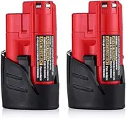 [Geelink] 2 Pack M12B3 3.0Ah 10.8V/12V Lithium ion Replacement Battery for Milwaukee M12 Xc REDLITHIUM 48-11-2430 12V Cordless Tools Batteries
