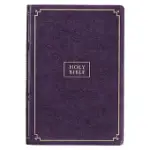 KJV GIANT PRINT FULL-SIZE BIBLE PURPLE FLORAL FAUX LEATHER