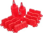 HANABASS 40pcs Kids Traffic Sign: Plastic Road Cones Barricades Street Signs Playset for Pretend Play Educational Learning and Engineering Construction