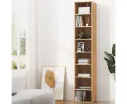 Bookshelf 8 Tiers Pine Adjustable Shelves 180cm Storage Display Unit Easy Assembly