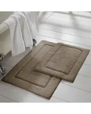 Modern Threads Solid Loop with Non-Slip Backing Bath Mat Set
