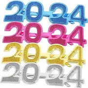 [MOBUTOFU] 4 Pairs 2023 2024 New Year Glasses 2023 Photo Booth Props 2023 Glasses Graduation Photo Booth Props New Years Sunglasses Funny Eyeglasses 2023 New Years Glasses 2023 Funny Glasses