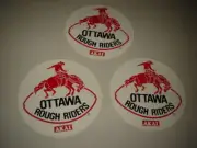 Ottawa Rough Riders CFL 3 vintage stickers from around 1979-1980 Akai sponsor