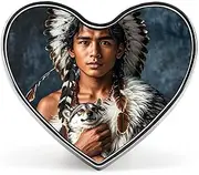 [RTFGHJS] Lightweight Durable Metal Horses Running in The Sand Lapel Pin, Round Fashion Heart Badge for Shirts, Jackets, Hats