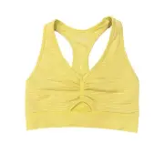 aerie Offline Seamless Rib Totally Textured Sports Bra - Pale Yellow Size S