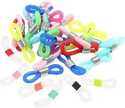 [NIYANGLE] 100pcs Glasses String Connectors Eyeglass Holder Ends for Sports Flexible Skid Mask Chain Ends Multi Color Eyewear Accessories