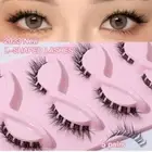 5 Pair 3D Cat Eye Fake Lashes Full Strip Faux Mink Lashes Eyelashes Extension
