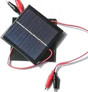 1W 5.5V Mini Solar Panel Kit, 35cm Cable Alligator Clip, Batter Charger, DIY Home, Science School Projects, Camping,Fishing, Hiking Outdoor Garden Light Charging Tools