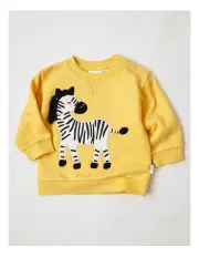 [Sprout] Zebra Applique Fashion Sweat Top in Bright Yellow
