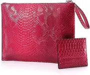 [NIGEDU] Women Clutches Fashion Snakeskin PU Leather Party Envelope Purse Bag with Hand Strap