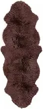 100% Genuine Sheepskin Lambskin Rug Wool Double L Brown