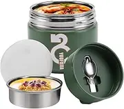 Thermal Container for Food, 1300 ml Stainless Steel Warming Container for Food Children, Thermal Lunch Box with Foldable Spoon Buckle Cover, Thermal Mug Food for Soup, Cereal, Stew