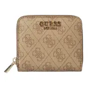 Guess Women's Laurel Small Zip Around Wallet Latte Logo