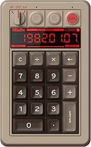 8BitDo Retro 18 Mechanical Numpad, Supports Calculator Mode, Bluetooth/2.4G/Wired Numpad for Windows and Android (C64)