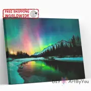 Northern Lights Paint By Numbers Canvas Art Draw Artist Painting Oil Kit Home
