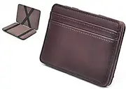 [Generic] Slim Pocket Wallet with Magic Money Clip & Card Holders, Genuine Leather