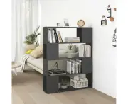 Stylish Grey Bookcase Room Divider Storage Organizer Display Shelf Unit