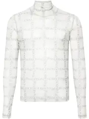 [JW Anderson] logo-print mesh top S White